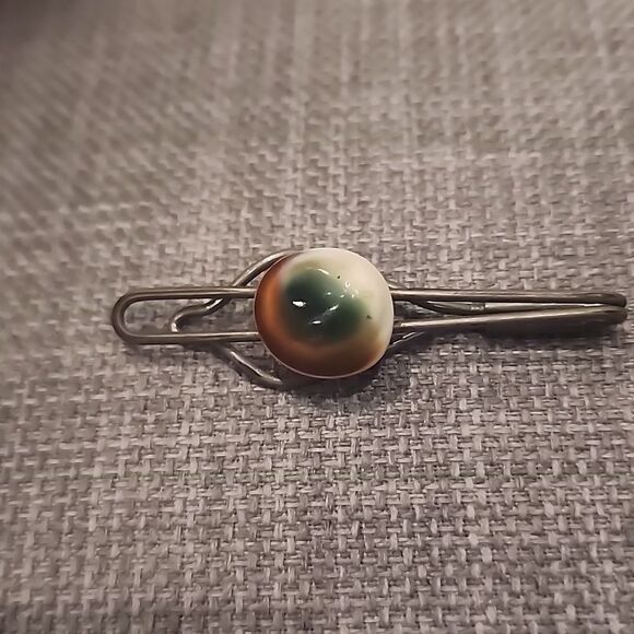 Antique 1920s Operculum Shell Tie Clip/Money Clip Vintage Art Deco Victorian